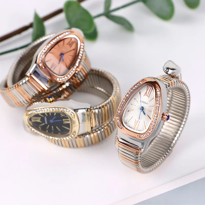 BIFANXI Women Quartz Watch Luxury Diamond Vintage Roman Numerals Gold Case Bangle Bracelet Orologio Watches Ladies Wristwatch