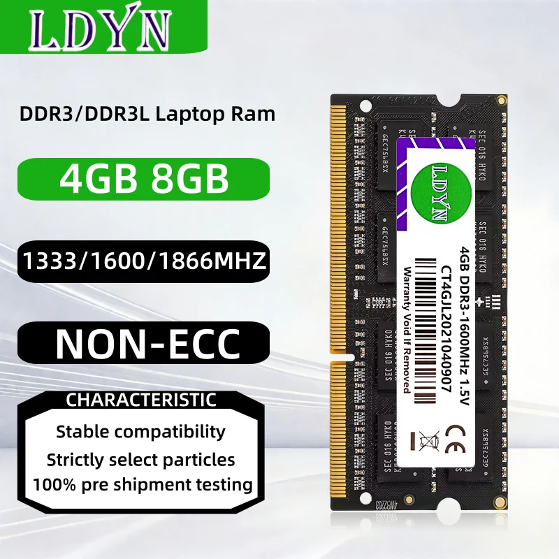 DDR3L 4GB 1600MHz Laptop RAM 1.35V 204Pin