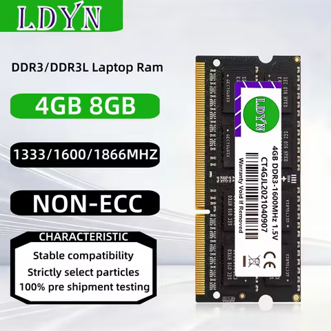 DDR3 DDR3L SODIMM Laptop Memory Ram 4GB 8GB 1333MHZ 1600MHZ 1866MHz 1.35V 2Rx8 204Pin Unbuffered Non-ECC for Notebook Computer