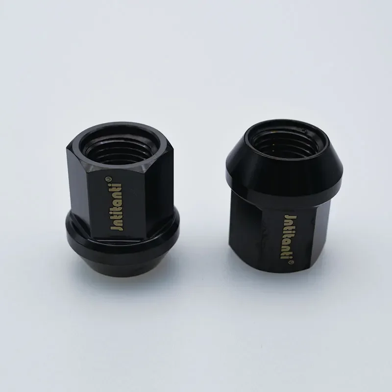 Jntitanti cone seat auto parts Gr.5 titanium car black wheel nut M12*1.25*27mm for Nissan,Greatwall,Geely,Subaru,Suzuki etc.