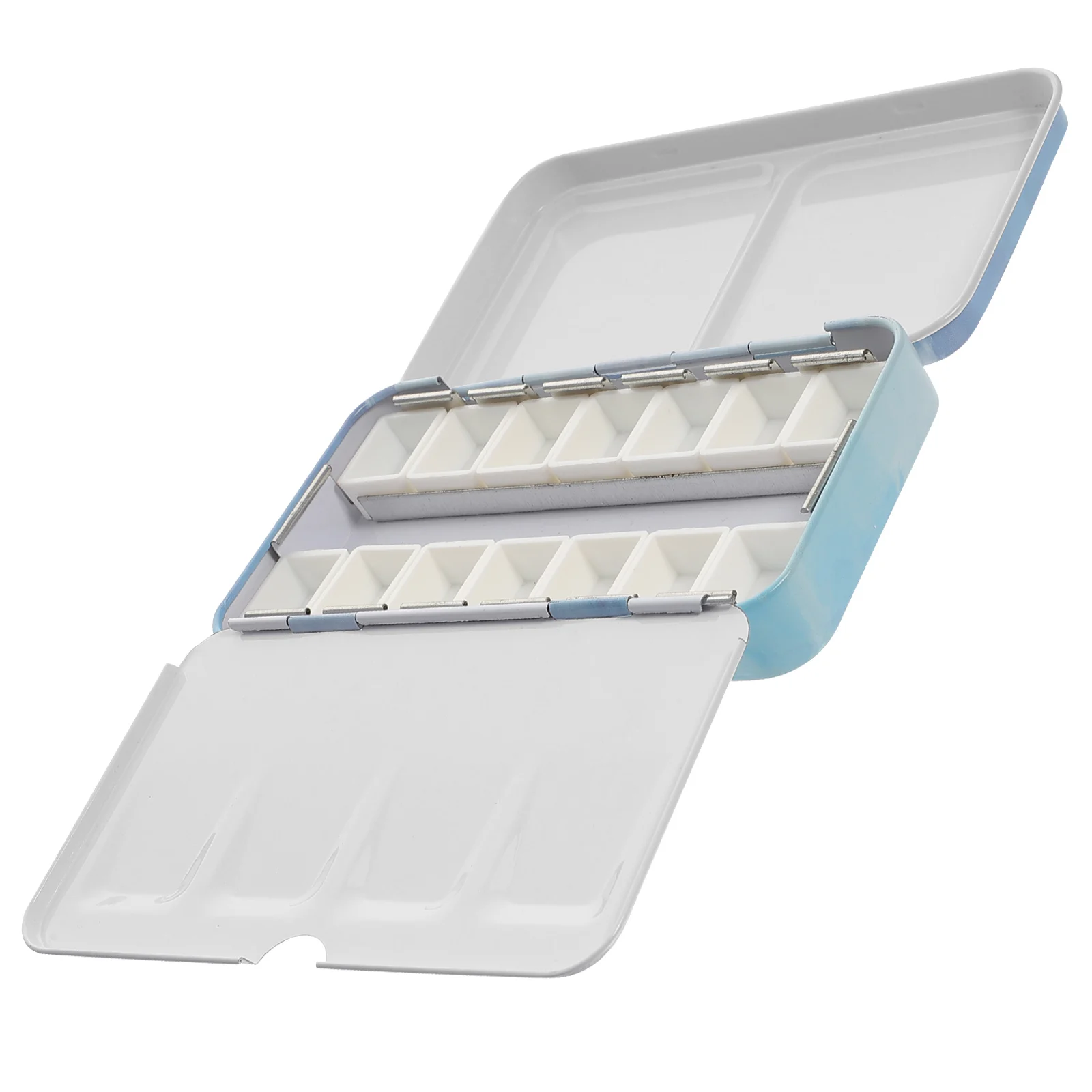 

Empty Watercolor Paint Box High-Grade Metal and PP Material Lightweight Color Mixing Tray for Student Artist Portable Pigment