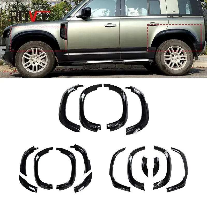 Arches Fenders Gloss Black Wheel Arches Wheel Eyebrow for Land Rover Defender 90 110 130 2020-2024 view 2