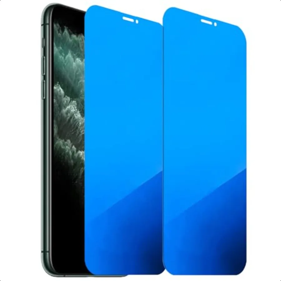 

2 Pack AntiBlue Privacy Tempered Glass for iPhone 11 Pro iPhone X iPhone XS AntiSpy Screen Protector Film Electroplated Blue 5.
