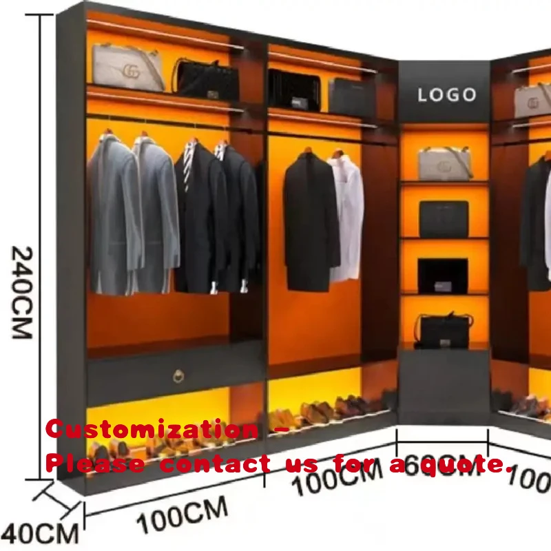 

custom.Custom Modern Style Wood Panel Clothing Rack Store Mall Interior Design Clothes Stand Display Rack Shop