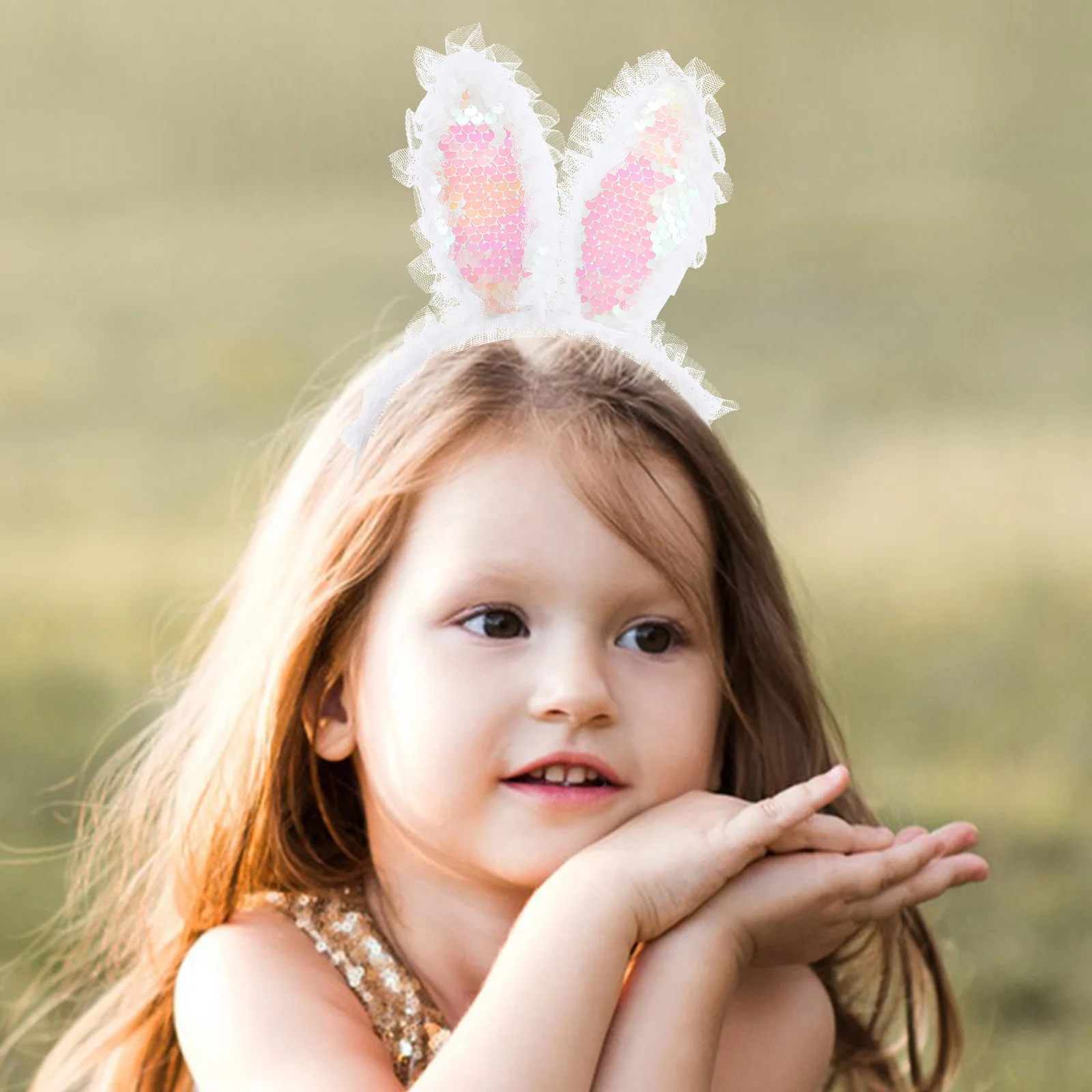 

4Pcs Rabbit Ear Headband Cute Glittery Bunny Ears Headpiece for Festival Carnival Party Wear All Age Comfortable Fit