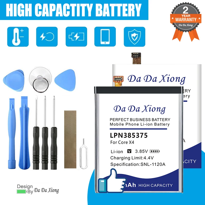 3800mAh-4600mAh LPN385350 TrekkerM1 LPN385375 Replace Battery For Crosscall Core Trekker X4 M1 X3  ACTION-X3 CORE-X3 + Kit Tools