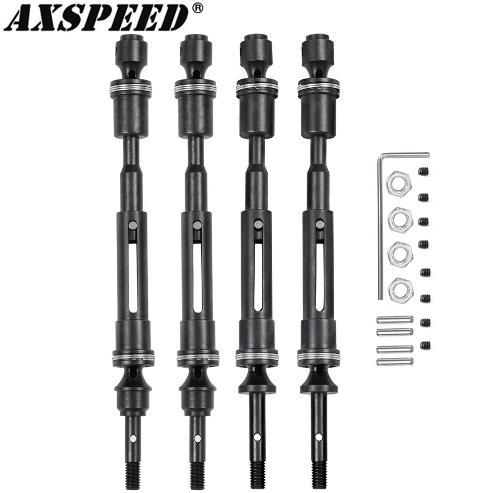 

AXSPEED CVD Steel Front and Rear Drive Shaft 115-138mm for Slash 4X4 Rustler VXL Stampede 1/10 RC Crawler Car Parts