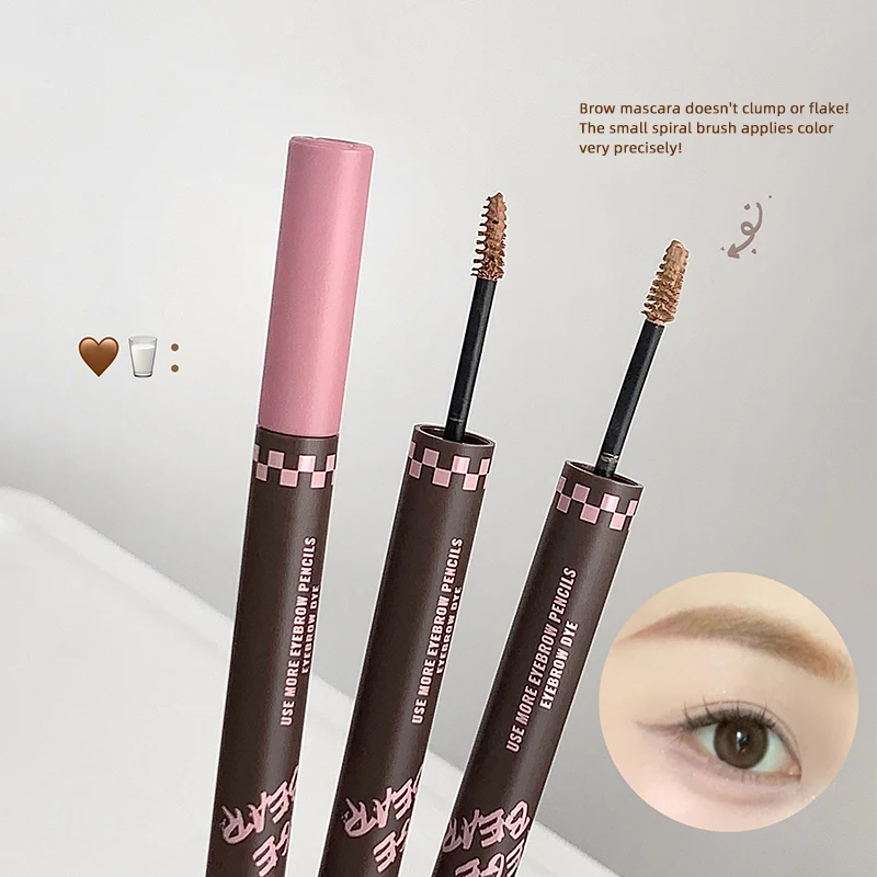 Matita per sopracciglia e mascara colorato 2 in 1 a doppia estremità: trucco per sopracciglia con finitura naturale, impermeabile, duraturo, a prova di sbavature