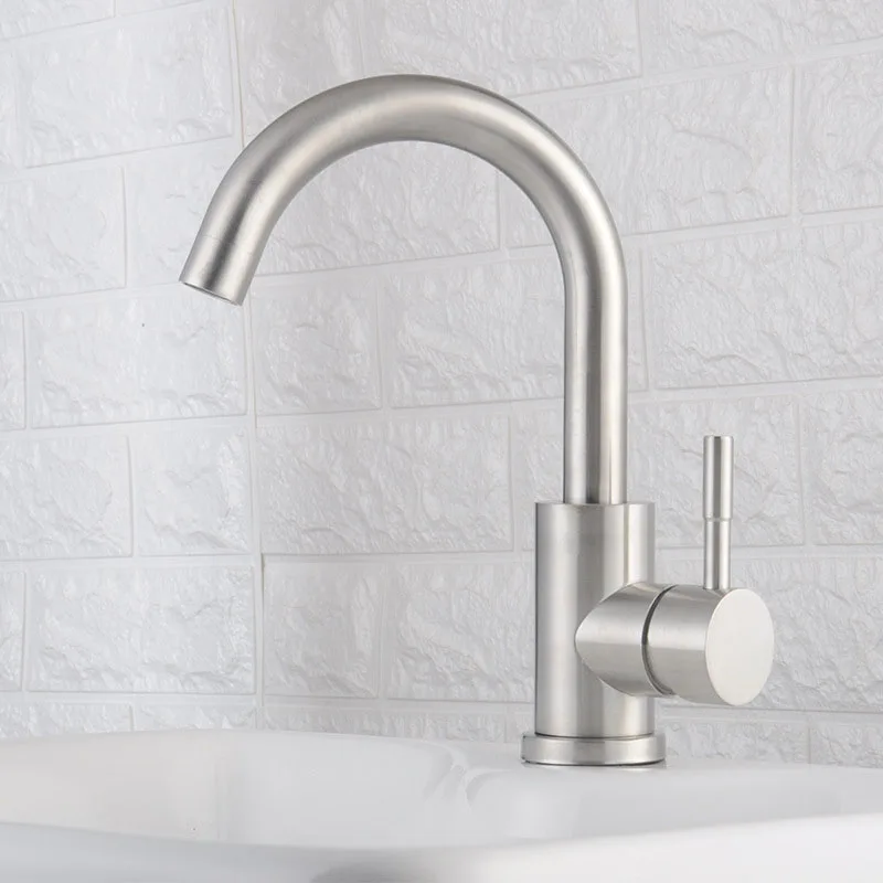 Stainless Steel Bathroom Basin Faucet Matte Black Series for Sink Vessel Hot and Cold Water Mixer Tap Crane