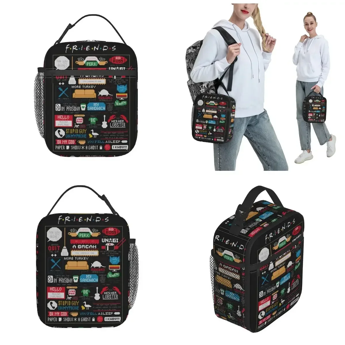 Friends TV Show Insulated Lunch Bags Central Perk Food Container Bags Reusable Cooler Thermal Lunch Boxes For Travel