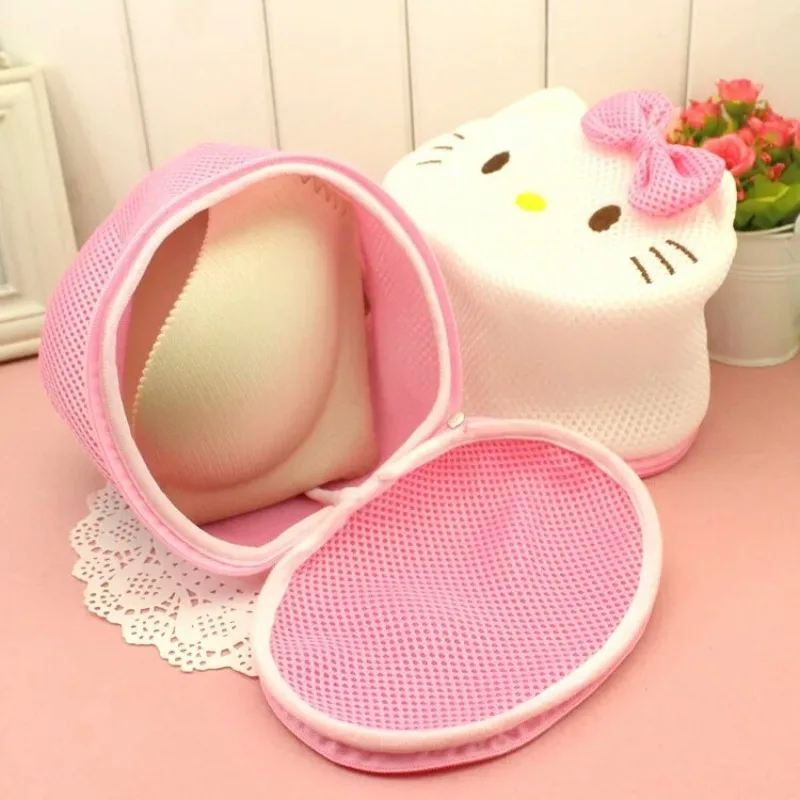 

Kawaii Hello Kitty Bra Laundry Bag Cartoon Anti Dyeing Anti Deformation Thick Washing Machine Mesh Bag Underwear Wash Bag Gifts