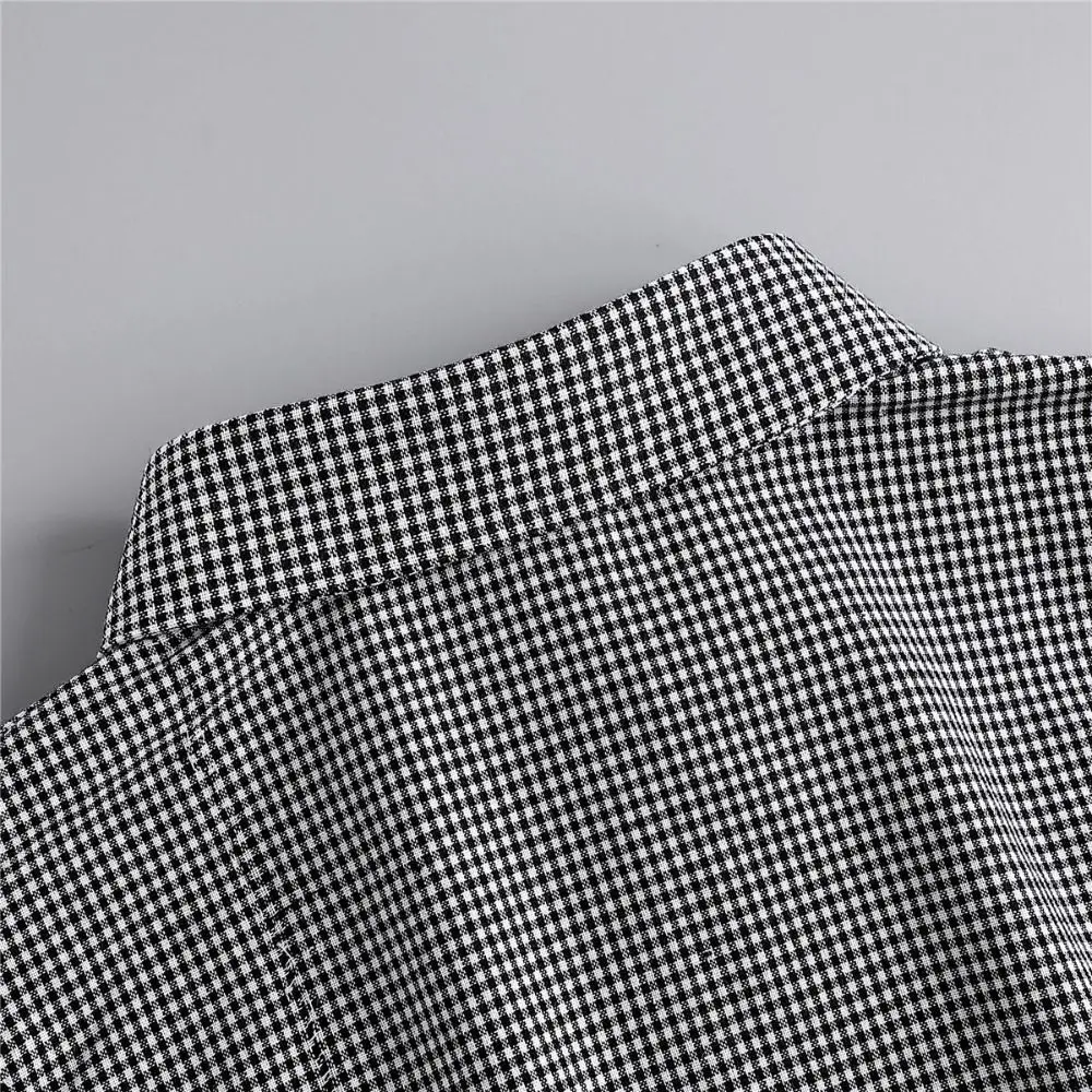 Elegant Detachable Plaid Fake Collar Black Sharp Collar Lapel Half Shirt Korean Style Houndstooth Adjustable Neckline Women