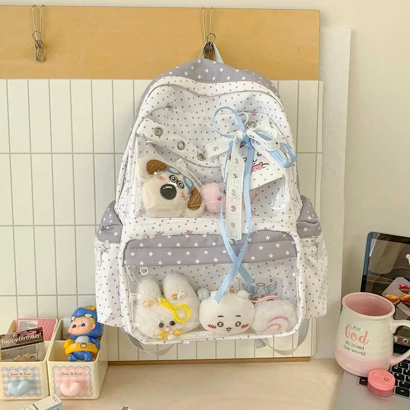 

Polka Dot Ita Bag Backpack Versatile2025New large-capacity versatile laptop backpack for junior high school girls and high schoo