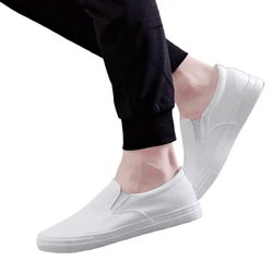 Fashion Cool Young Men Street Shoes Soft Flat Mens Casual Shoes Brand Male Footwear Black White Shoes KA3764