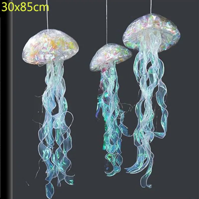 Jellyfish hanging decoration lights wedding party props ocean lighting decoration ceiling wedding hall cloth chandelier