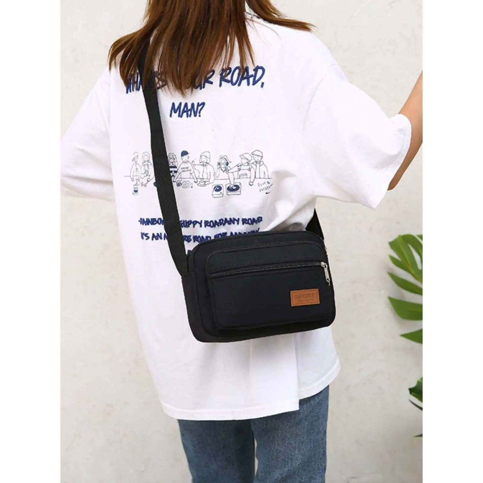 Thickened Canvas Five-Layer Single Shoulder Bag Men's Crossbody Business Money Bag Women's Universal Small Backpack 2023 New ...