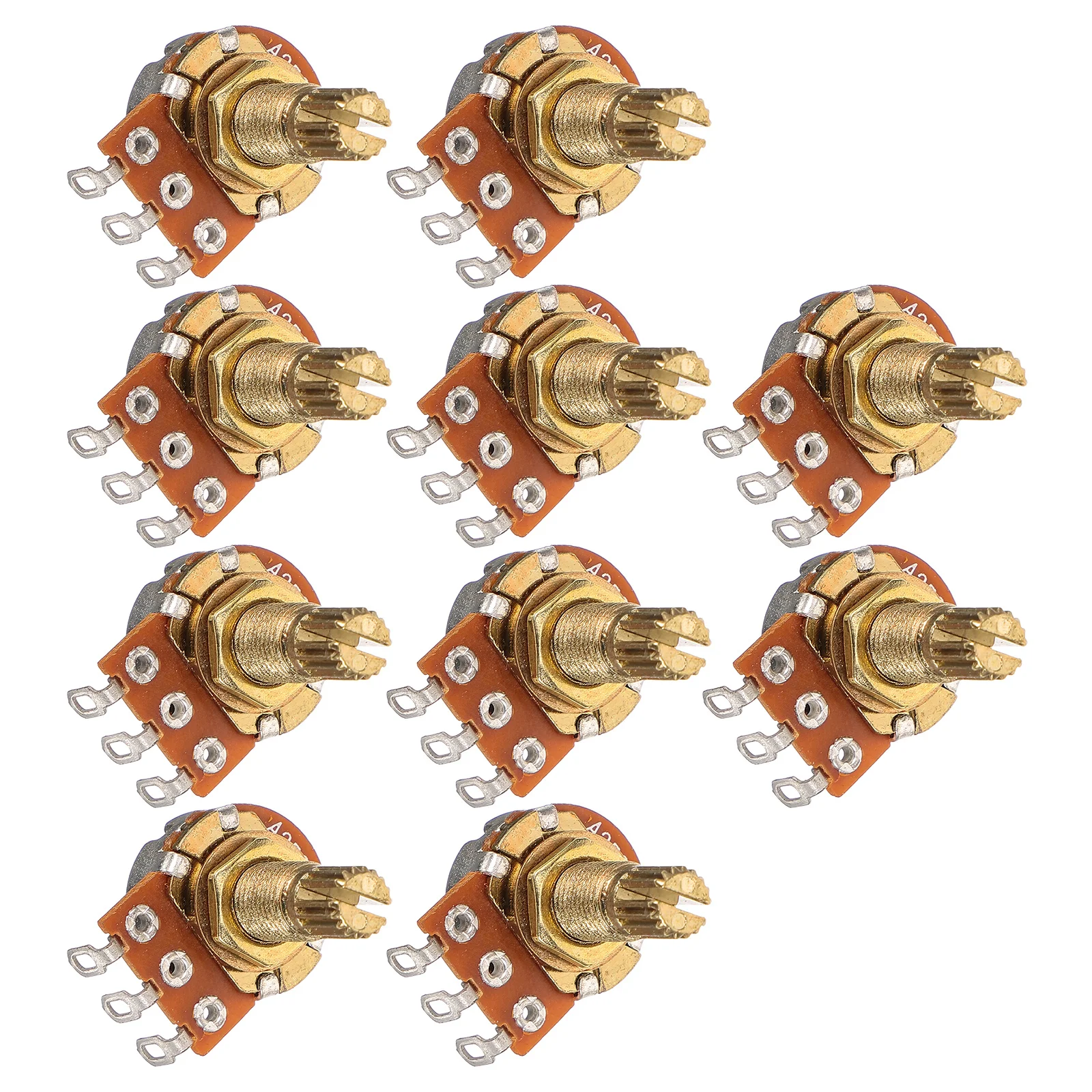 

10Pcs 250K Metal Guitar Potentiometer Compact Lightweight Audio Pot for Synthesizer Guitar Repair Kit Volume Control Accessories