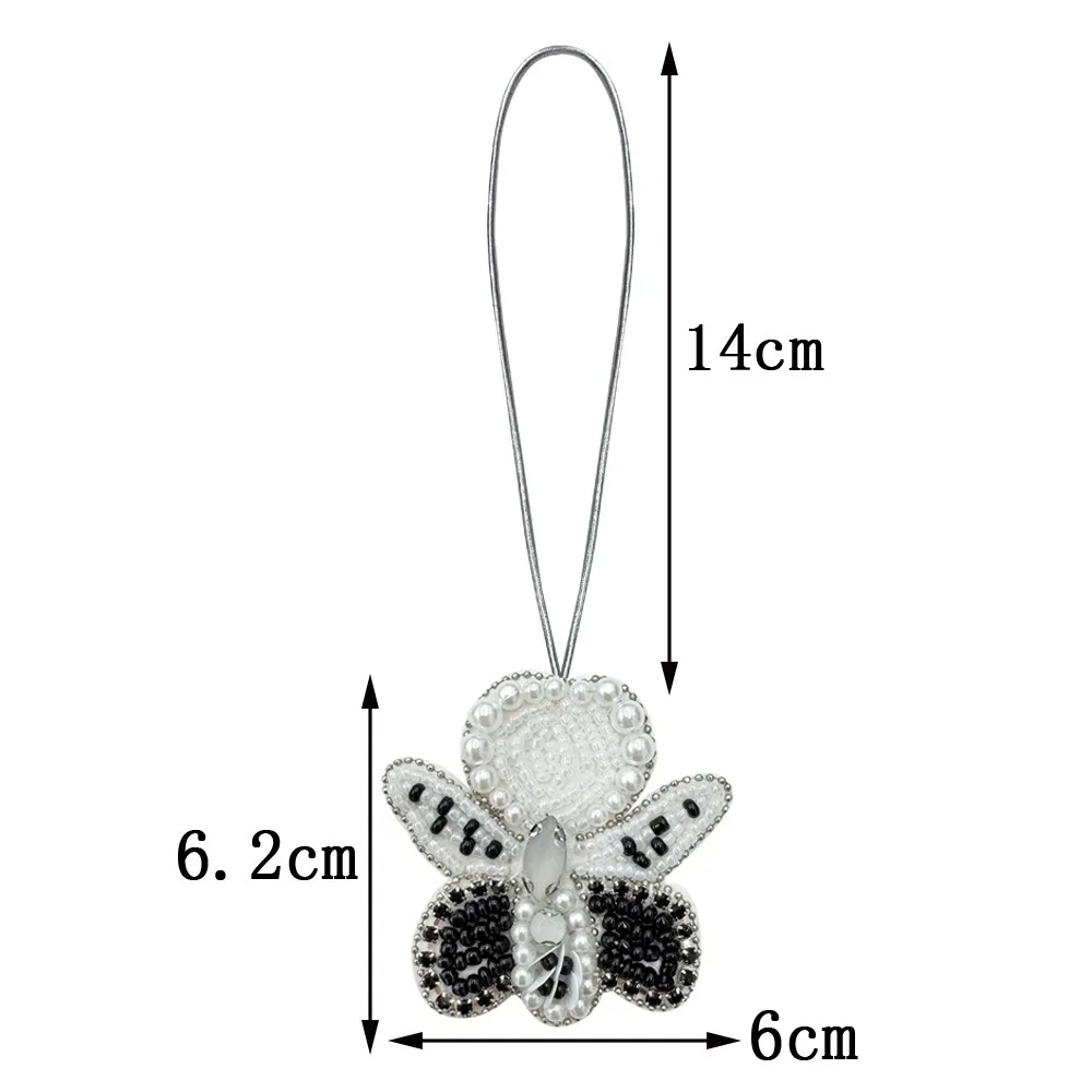 

Multifunction DIY Rhinestone Flower Pendant 3D Key Chain Floral Lanyard Geometric Exquisite Bouquet Pendant Car Accessory