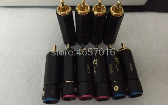 

2pcs High quality Gold Plated Copper RCA plug Locking Audio Cable Male Soldering connector Adapter