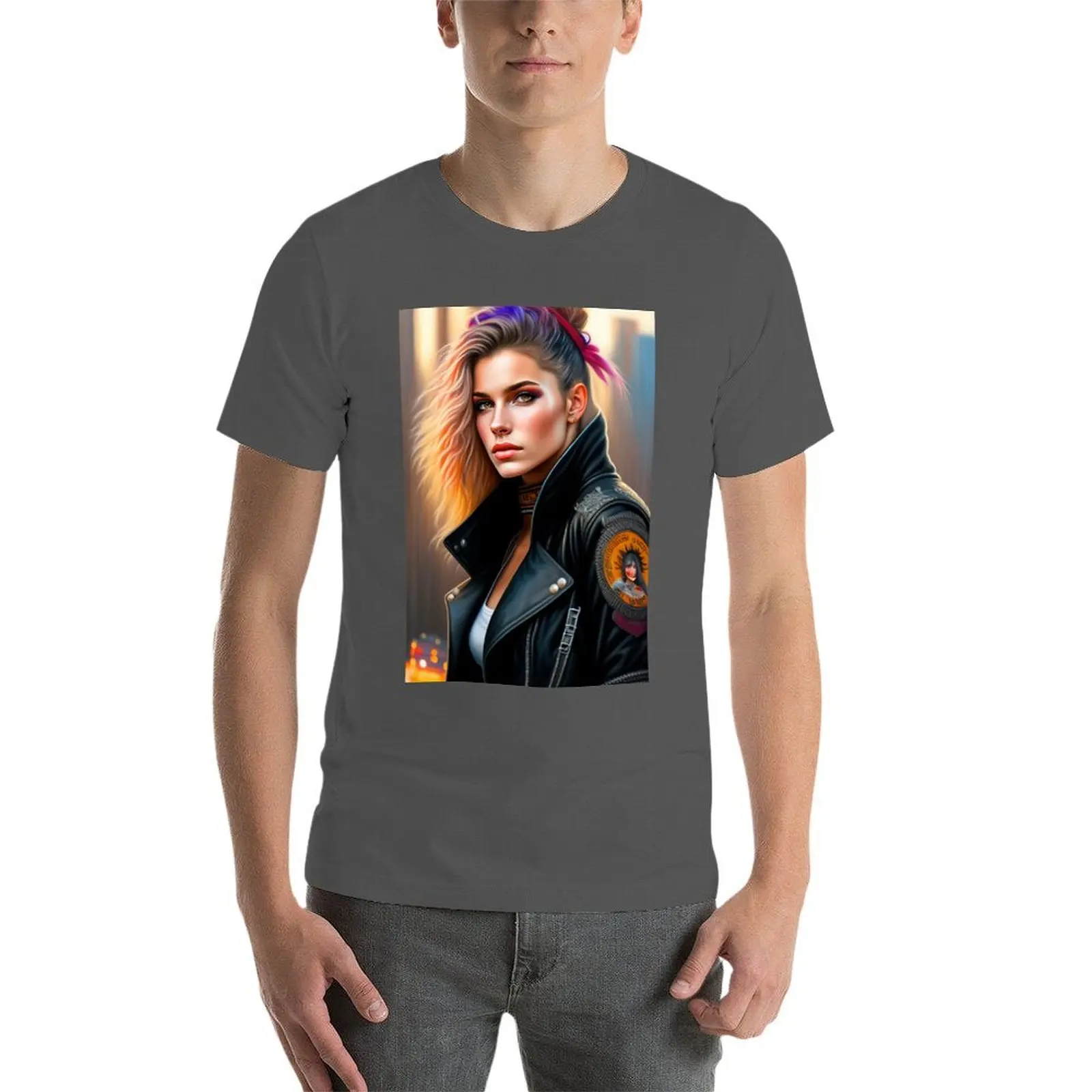 القوطية مثير أنيمي فتاة Stablediffusion Ai الفن الخيال لطيف Steampunk فتاة Midjourney أنيمي شخصيات Cyberpunk مانغا كا تي شيرت #4