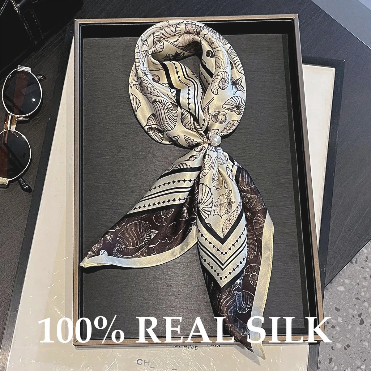 

Женская шаль из 100% натурального шелка, квадратный шарф, роскошный платок высокого качества, бандана, хиджаб, повязка на голову, обёрточная буфанда, Echarpe