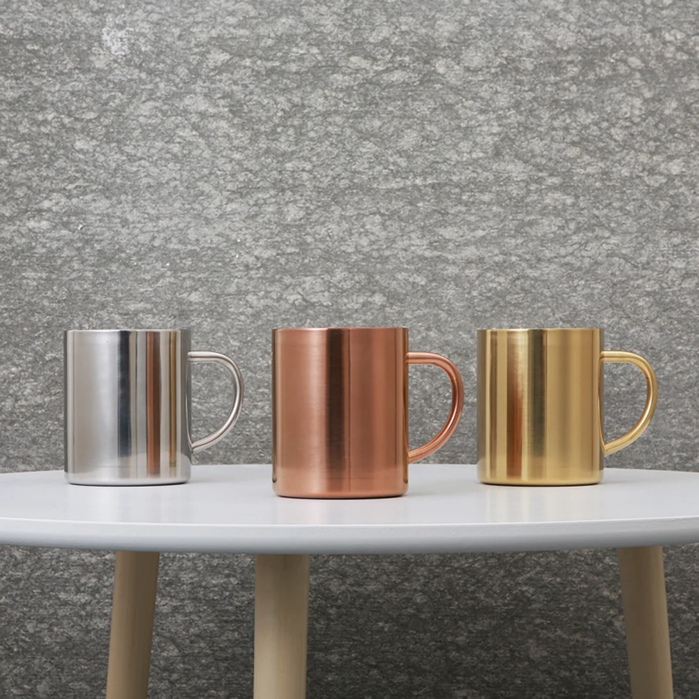 

304 Stainless Steel Double Wall Mug Coffee Tea Cups Drinking Mugs H Travel Cold Hot Beverages Water Containers Office Home