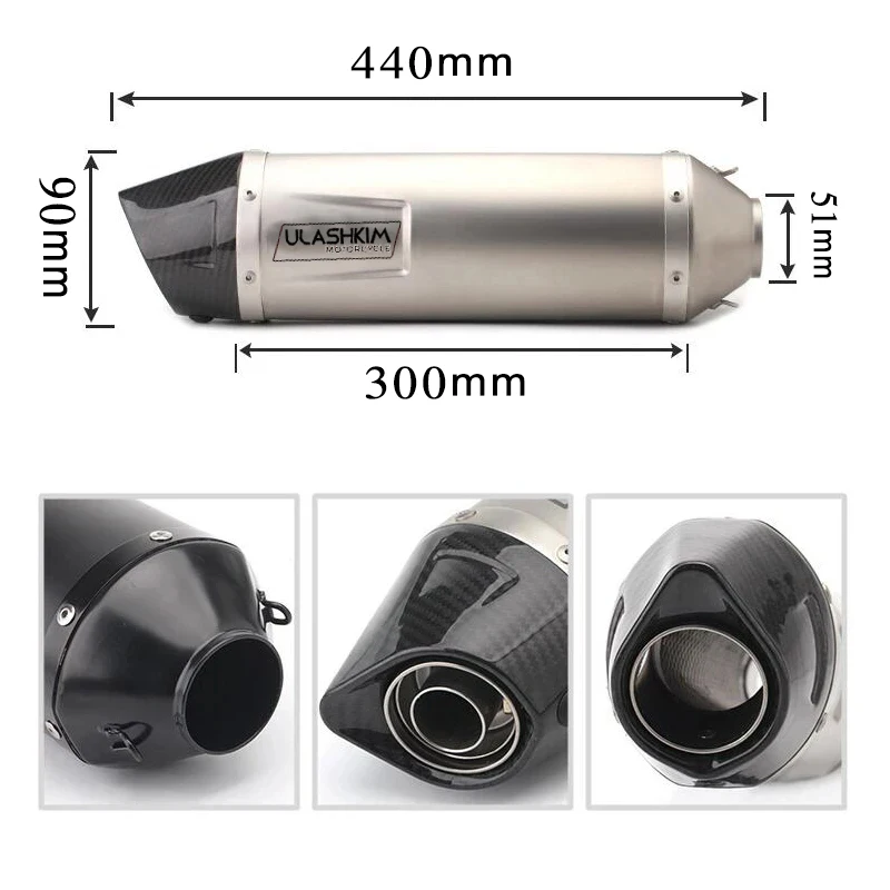 Universal Motorcycle Exhaust Carbon Fiber Leovince Motor Exhaust Escape Moto Pipe With Db Killer High Temperature Resistance