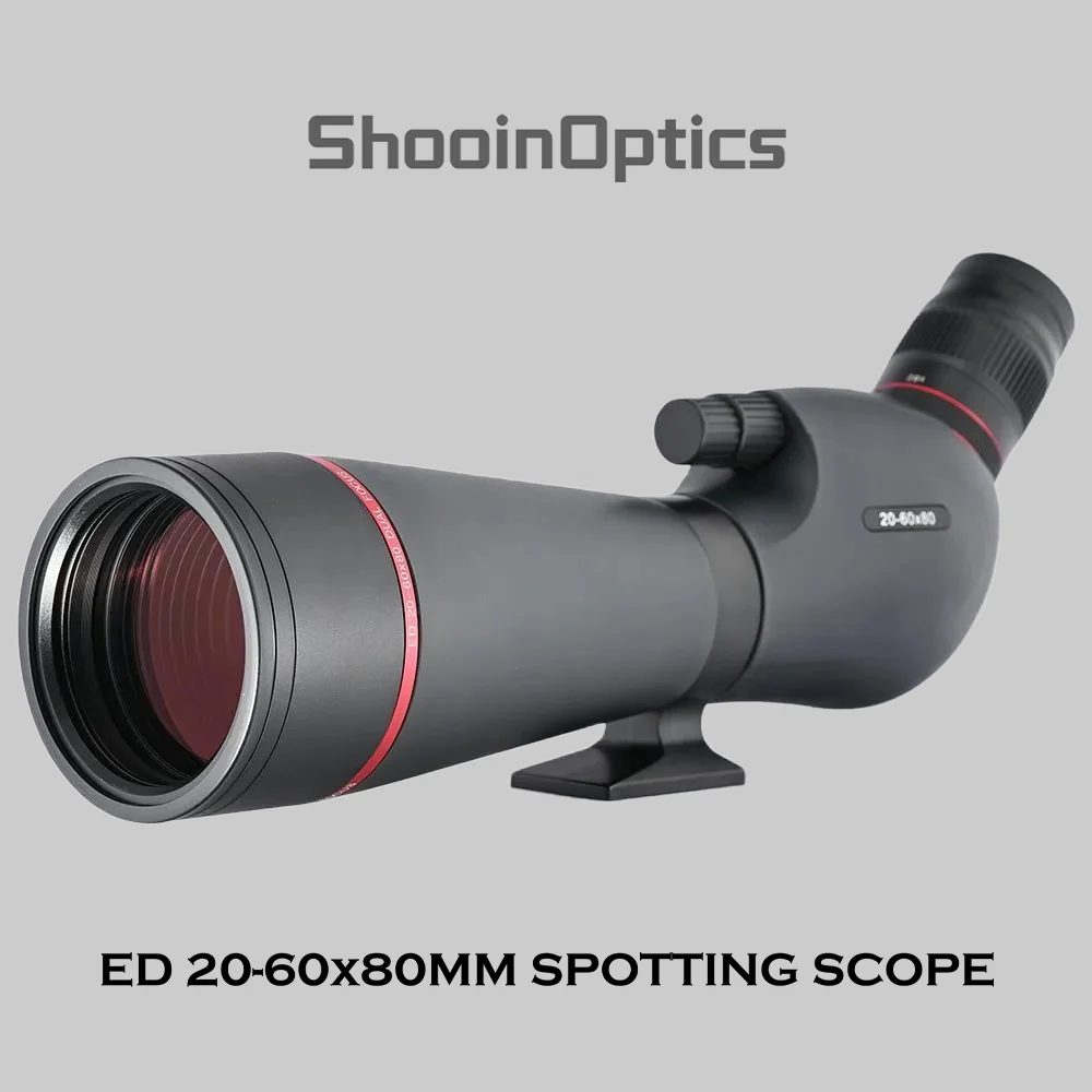 Shooin Optics Spotting Scope 20-60x80 ED Spottingscope For Outdoor Bird Watching And Hunting Shooting