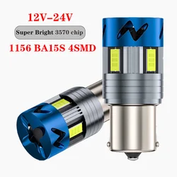 DXZ 2pcs 1156 BA15S BAU15S LED Bulb Canbus 3570 4SMD 12V 24V Auto Signal Lamp Car Turn Reverse Brake Light 30W White Yellow Fan