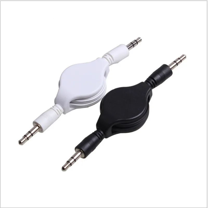 2 Pcs 80cm 3.5mm Retractable Earphone Jack Aux Audio Cable Male for Car Iphone Samsung Phone GPS MP3 MP4 Music Stereo Speaker