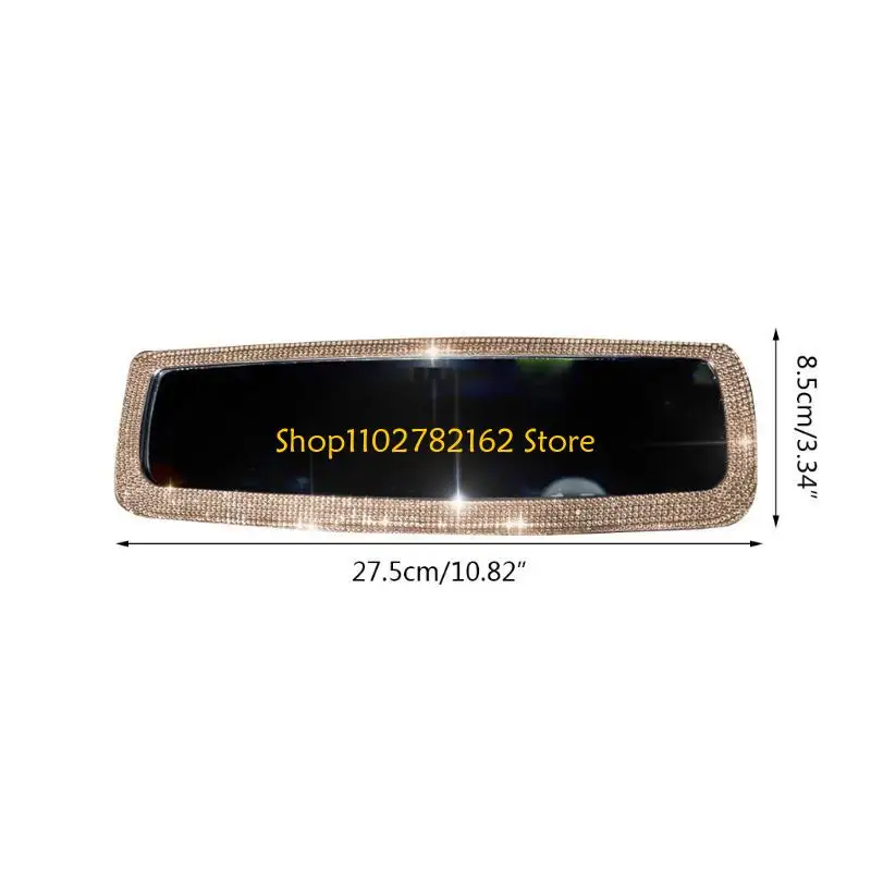 547B مرآة الرؤية الخلفية للسيارة مع أحجار الراين الكريستالية وإكسسوارات السيارات الداخلية #6