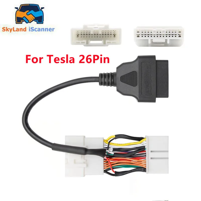 For Tesla OBD2 Connector Model 3 OBD Diagnostic Car Tools 26Pin Male Female to 16Pin Cable Model Y Auto Adapter For Tesla