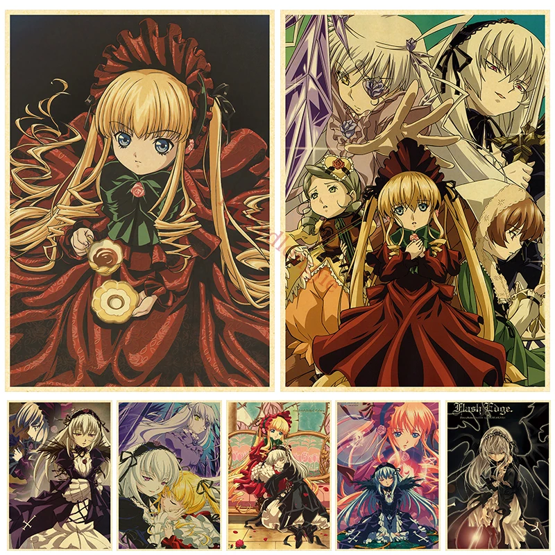 

Anime Rozen Maiden Poster Retro Kraft Paper Posters Vintage Home Decor Painting Living Picture Gift Wall Stickers Cafe