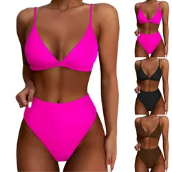 Women Swimming Suits Short Two Women High Waisted Bikini Sexy Push Up Two Piece Swimsuits Vintage Swimsuit Athletic Bikini Set