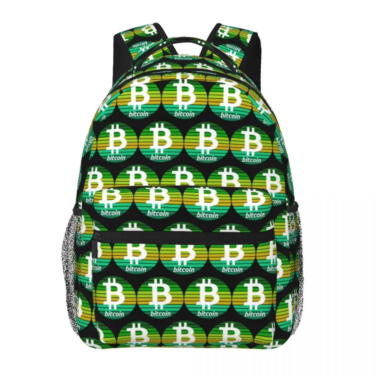 

Bitcoin Crypto Green Sunset Backpack Student Boys Girls BookBag Children School Bag Computer Shoulder Bags for Men Women