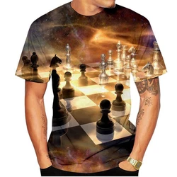 Mens Chess Graphic Tshirt Streetwear Full Print Womens Mens Short Sleeve Casual Tshirts Tops Summer Oversized Kids Chess Shirt