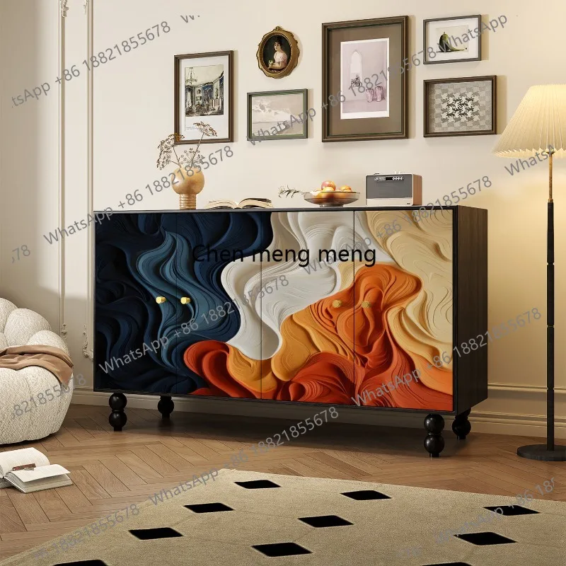 Modern simple side cabinet Solid wood porch Home living room Wine cabinet Storage decorative cabinet