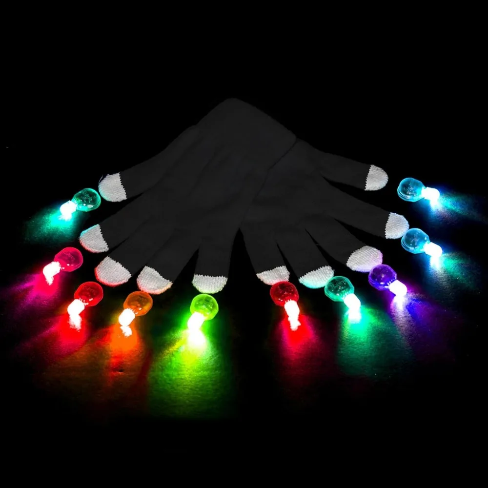 LED-Leuchtenhandschuhe mit 9 Modi, 34 Farben, mehr als 1-Millionen-Kombinationen für Festivals, Kostüme und Veranstaltungen
