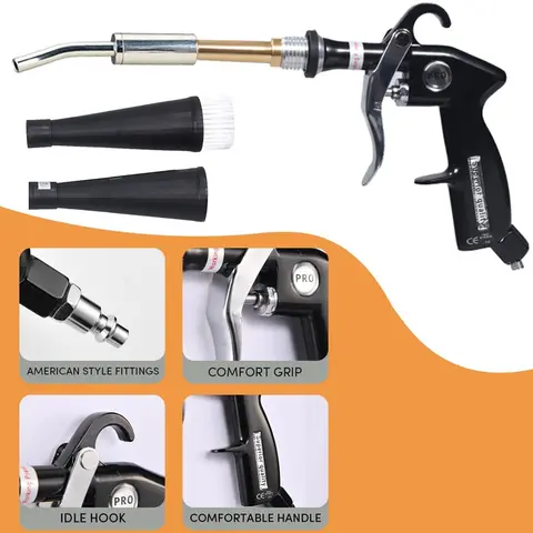 Car Wash Pneumatic High-pressure Tornado Clean Gun Tornado Interior Cleaning Gun With Air Blowing Gun for Car Interior Cleaning