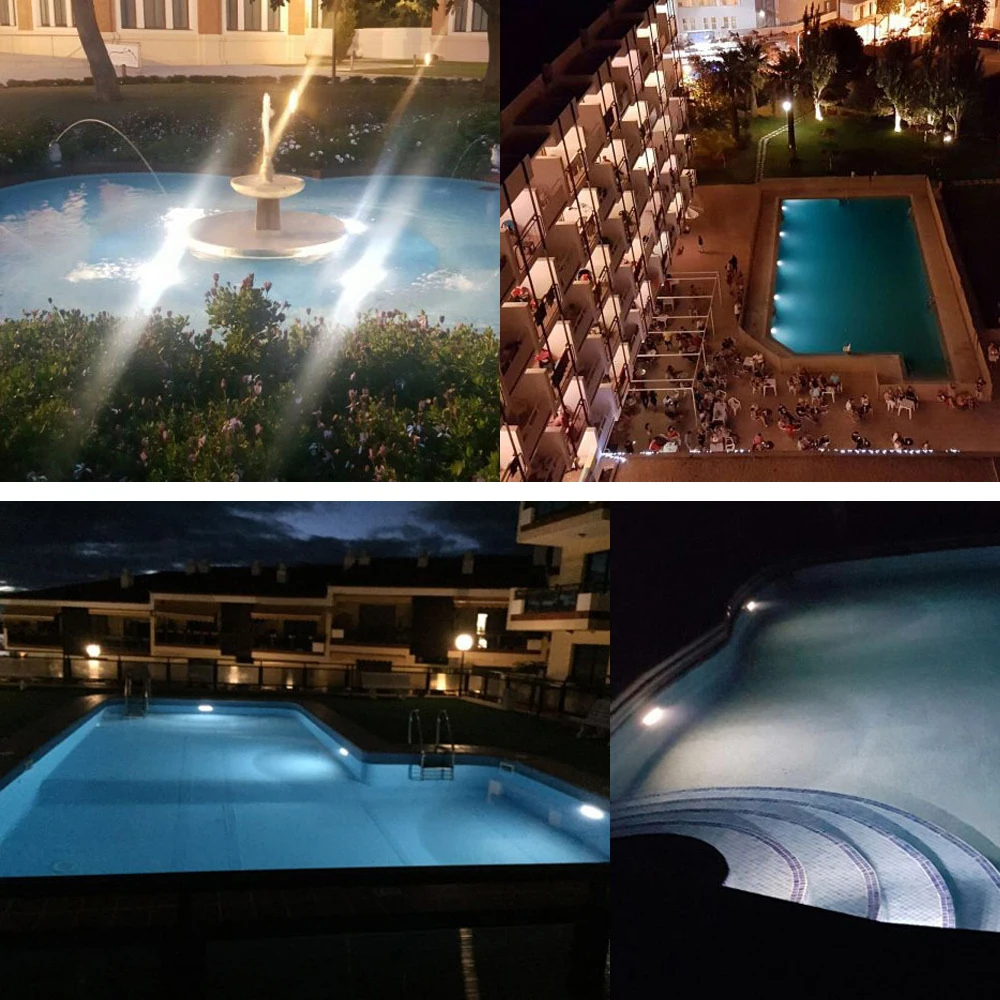 LED Solar Pool Fountain Light IP68 Waterproof Landscape Light Underwater Lamp Intelligent Remote Control Solar Pool Night Light