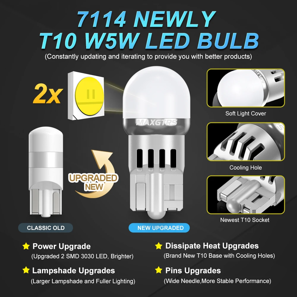 10X yüksek güç 2835 çip T10 W5W 15W 194 168 araba LED DRL İç okuma harita Dome yan gösterge araba ışıkları ışık kaynağı