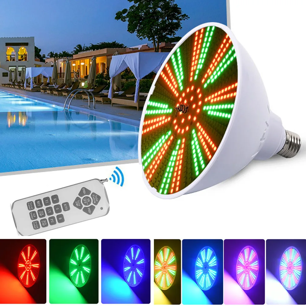 Par38 Swimming Pool Light Remote RGB LED Underwater Bulb IP68 12V/120V Inground Swimming Pool Lights Replacement Bulb Fixtures