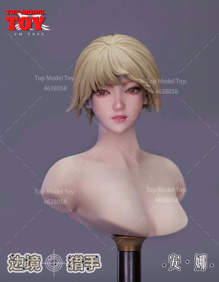 MTOYS YMT081 1/6 The Border Hunter Anna Female Head Sculpture For 12"  TBL S10D White Skin Soldier Action Figure Body Dolls Toy