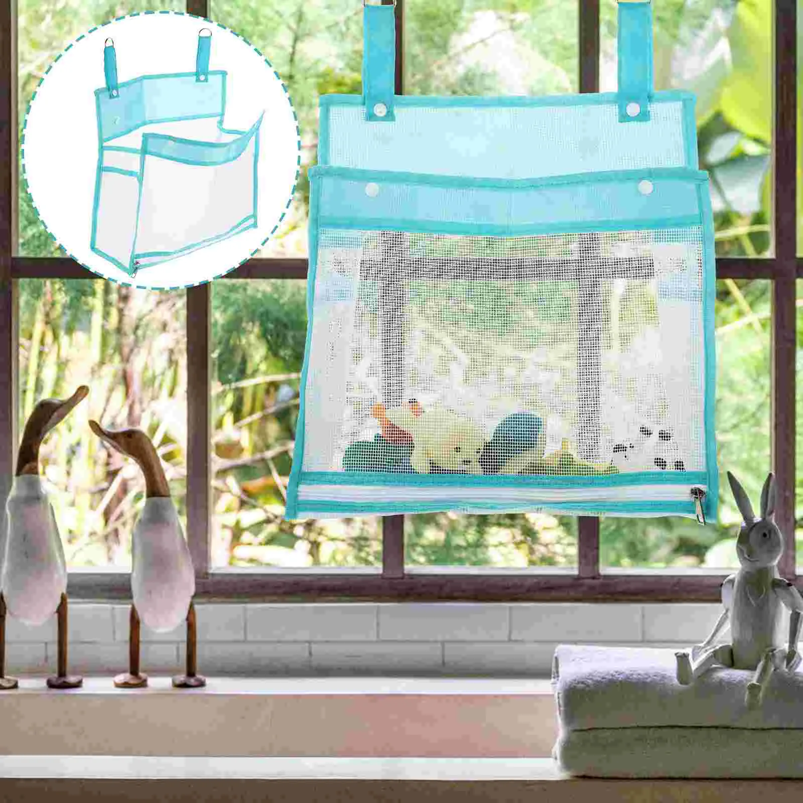 Bath Toy Storage Organiser Mesh Bag Bathtub for Baby Multipurpose Sky- Child