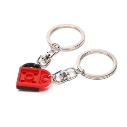 2Pcs Cute Love Heart Brick Keychain for Couples Friendship Women Men Girl Boy Key Ring Birthday Jewelry Gift chaveiro llavero