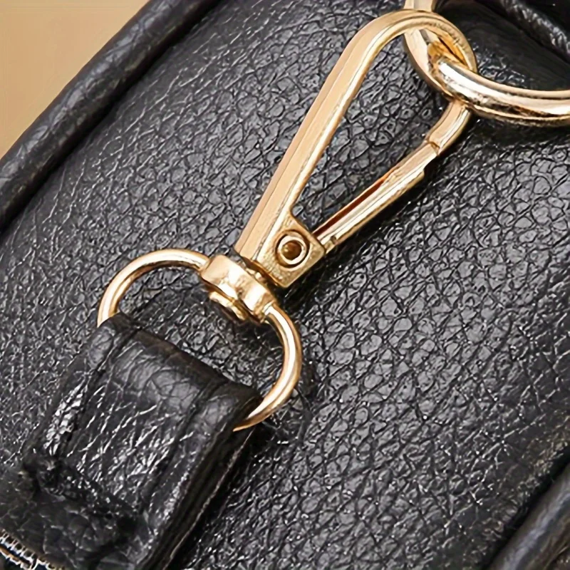 Kleine gesteppte Umhängetasche, stilvolle Schultertasche aus PU-Leder mit runder Vintage-Form, trendiger Akzent – perfekt für den täglichen Gebrauch – Detail 4