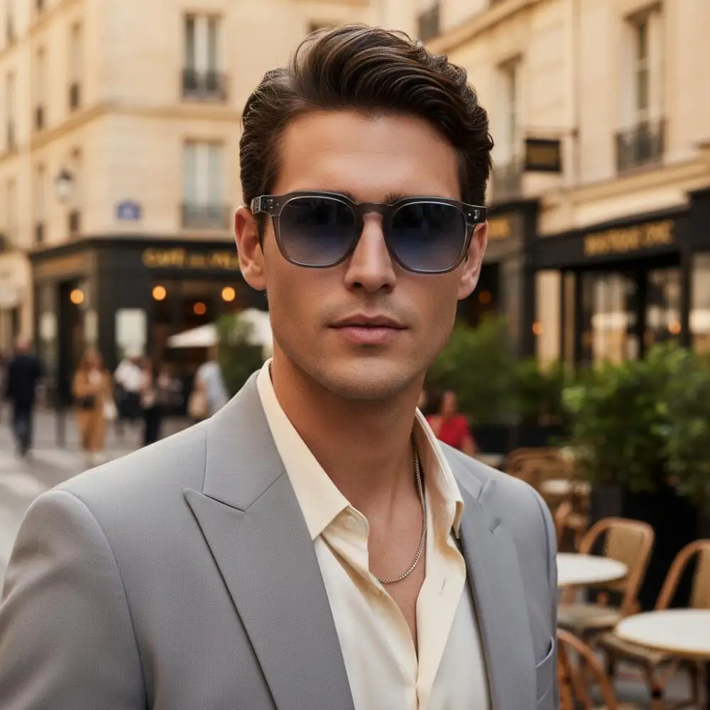 CATERSIDE Neue modische Herren-Sonnenbrille, hochwertige Sonnenbrille mit quadratischem Rahmen für Damen, Outdoor-Reisen, Sommerbrille, UV400 – Detail 2
