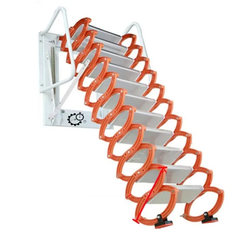 Customized Attic Multi-Functional Villa Lift Stretch Simple Ladder Telescopic Folding Invisible Duplex Indoor Staircase Aluminum