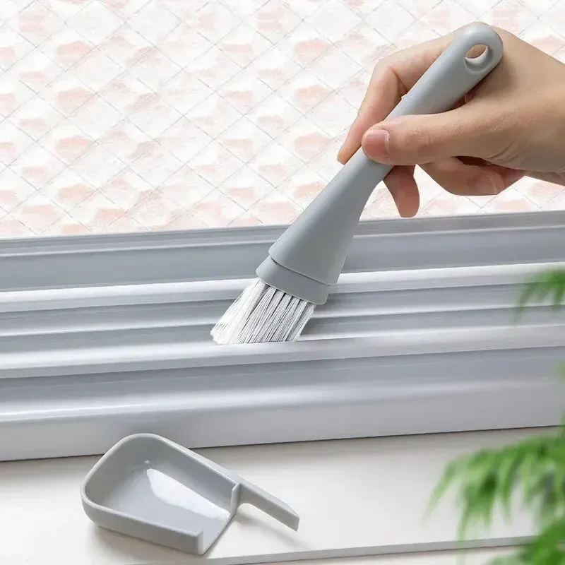 1pc Window Groove Cleaning Brush Dustpan 2 In 1 Household Cleaning Tools Windows Slot Cleaner for Door Floor Keyboard Brush