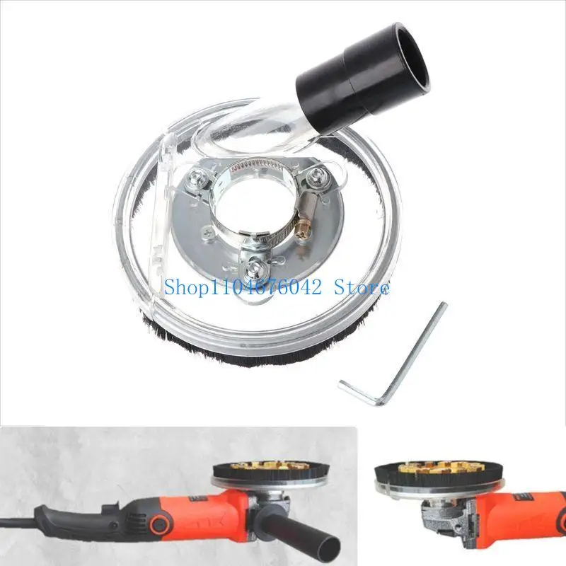 652F Dust Shroud Dry Grinding Cover Tool For Angle Hand Grinder Clear 80-125mm